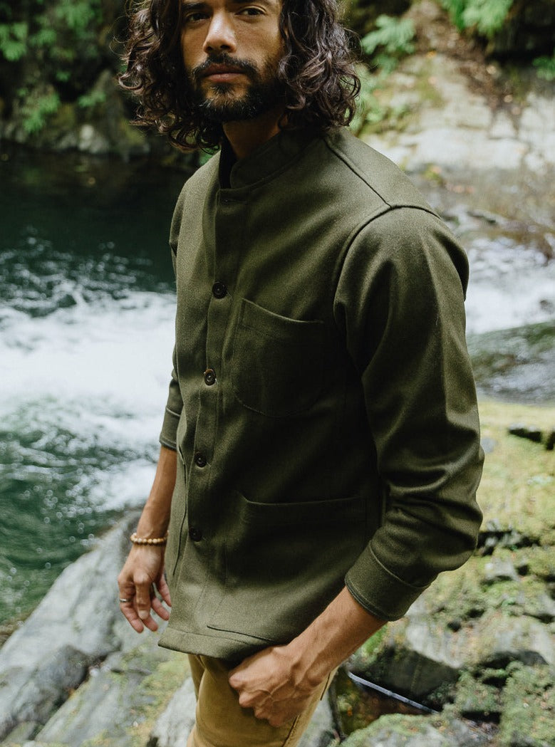 Olive green deals wool jacket