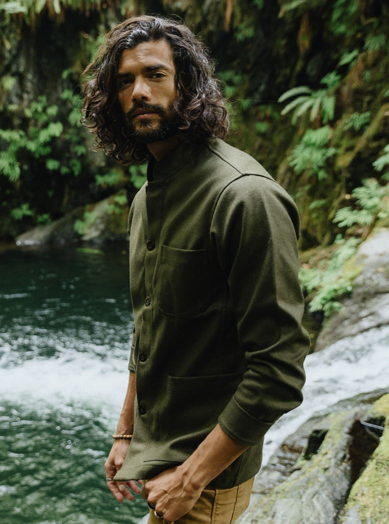Remu Apparel Tambo Wool Jacket in Olive Green M
