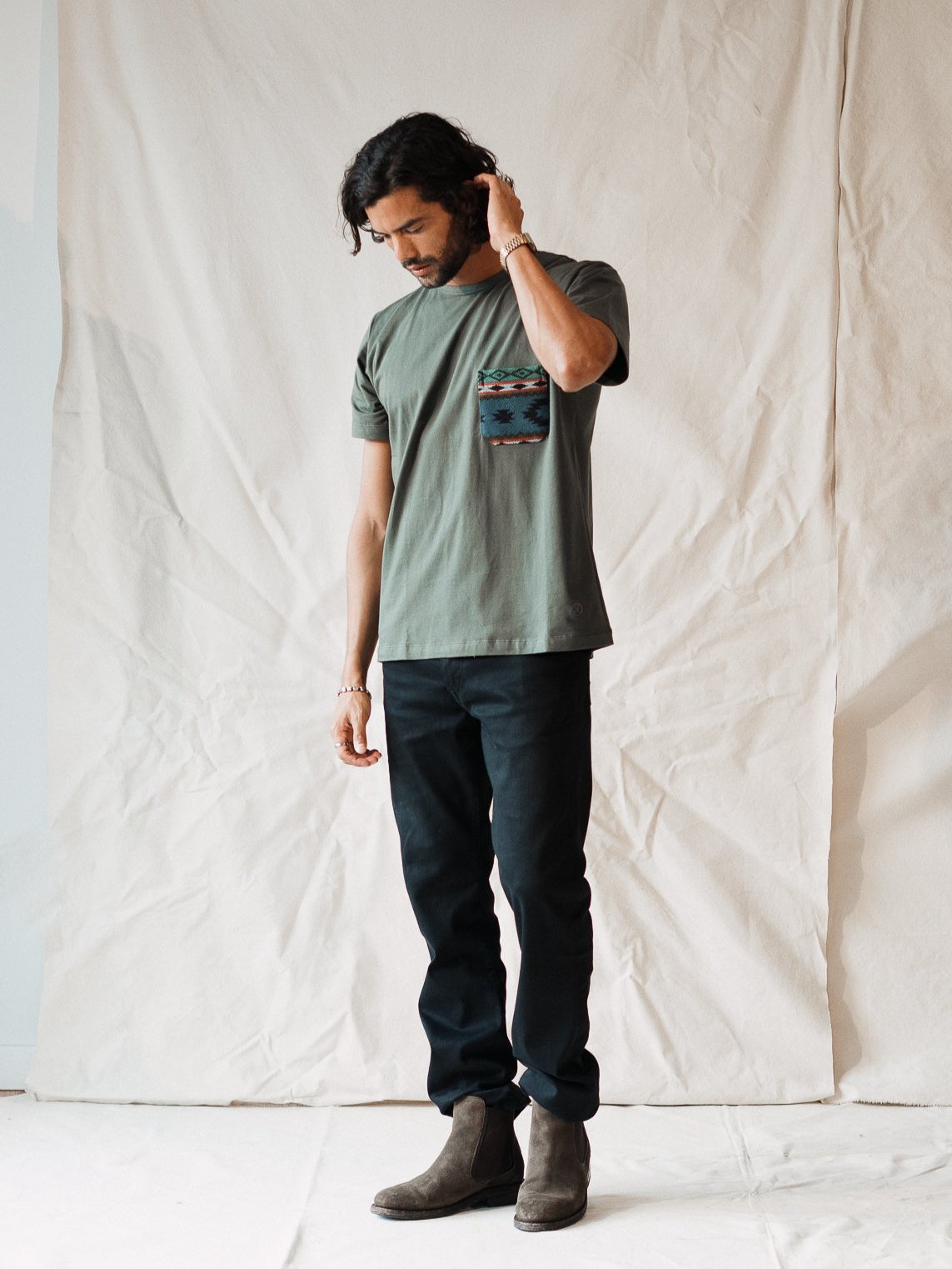 Otavalo Pocket Tee In Pine