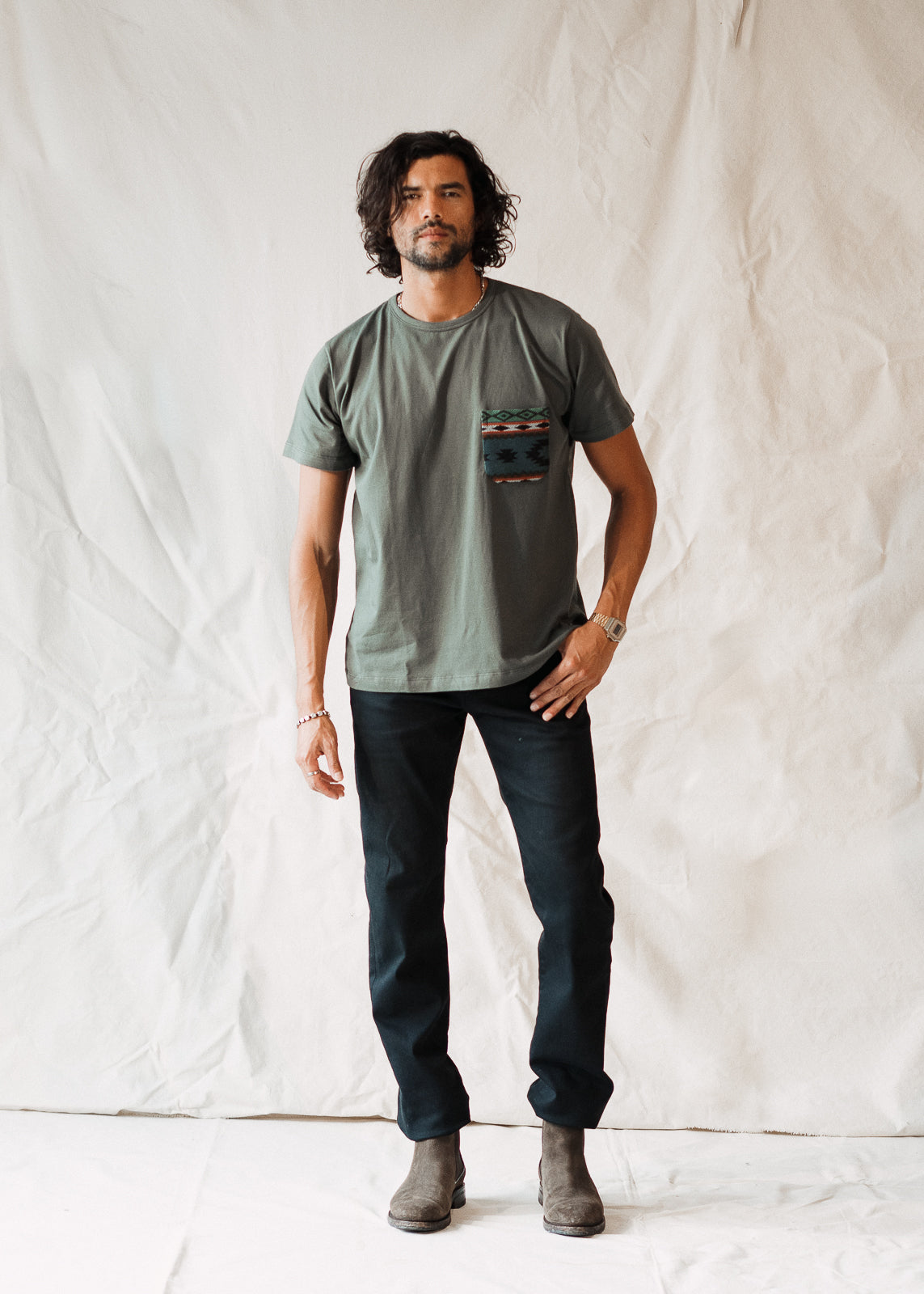 Otavalo Pocket Tee In Pine