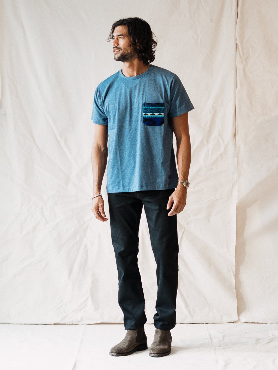 Otavalo Pocket Tee In Cielo