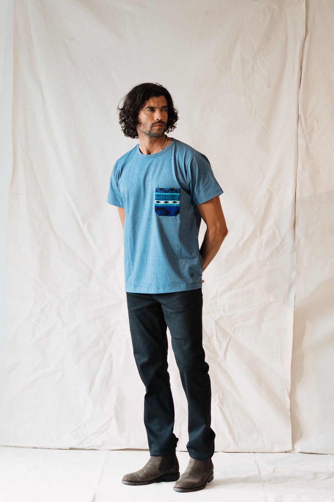 Otavalo Pocket Tee In Cielo