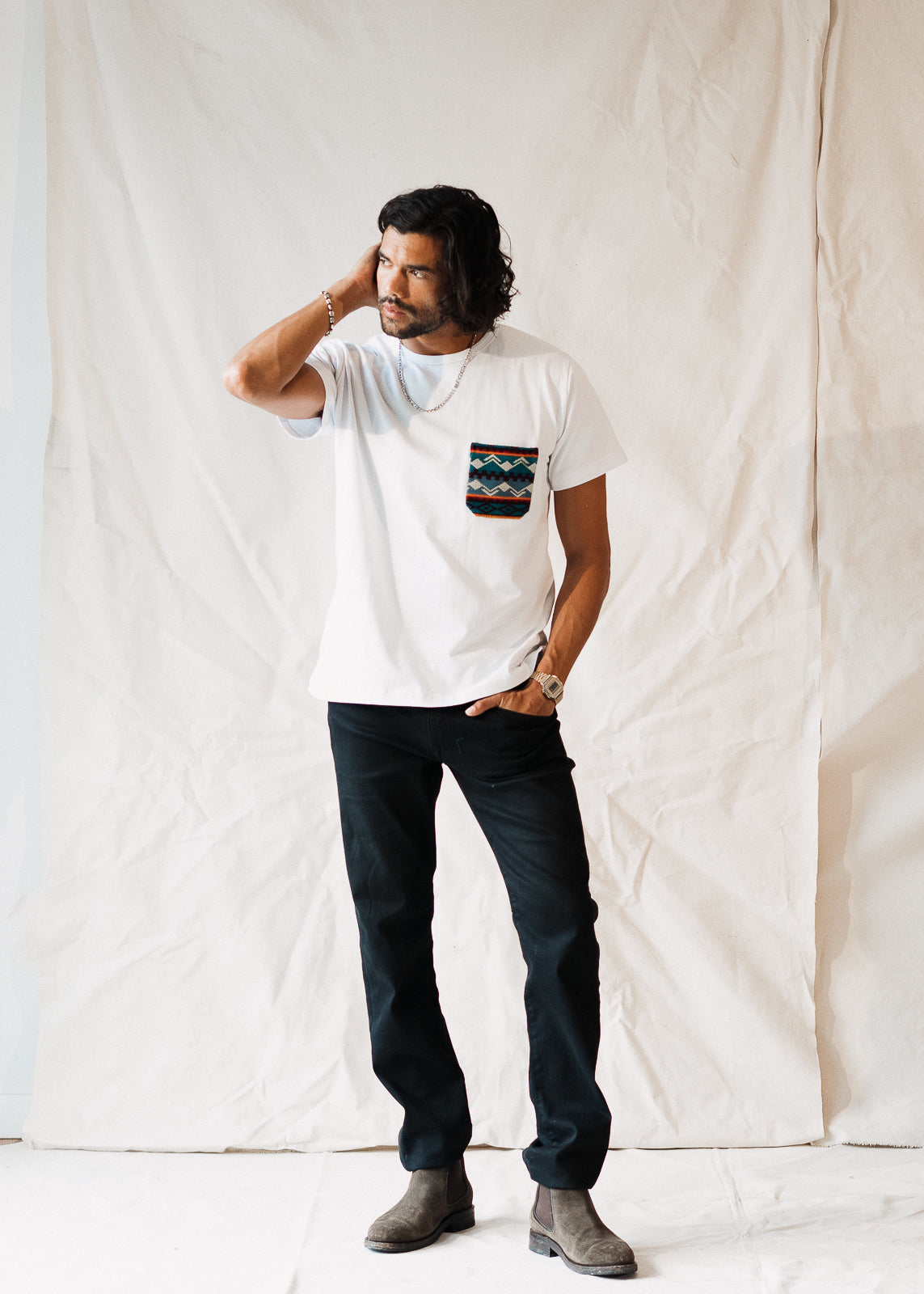 Otavalo Pocket Tee In Glacier