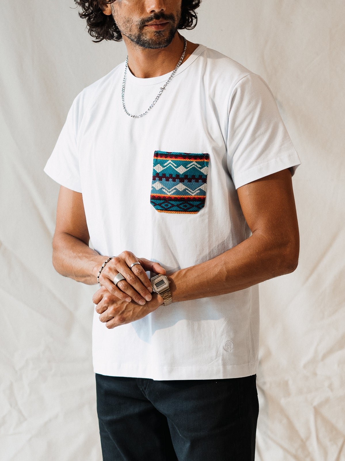 Otavalo Pocket Tee In Glacier