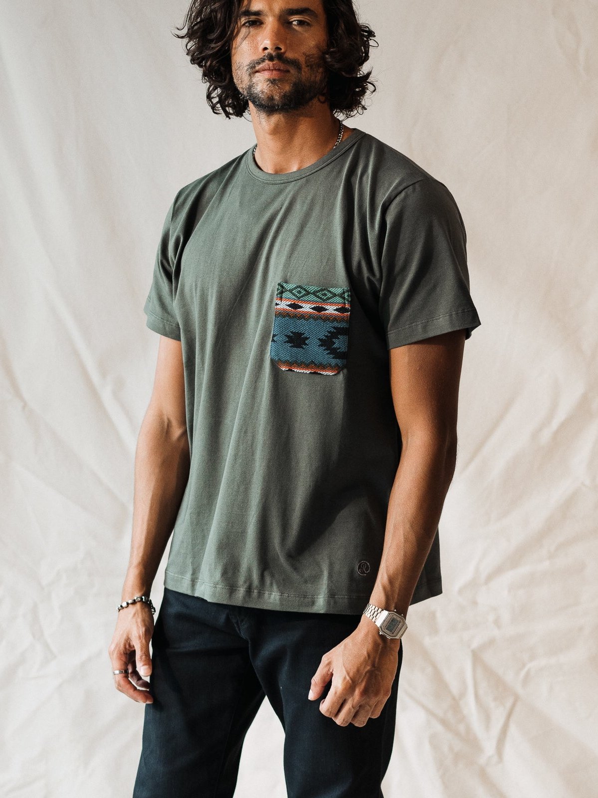 Otavalo Pocket Tee In Pine