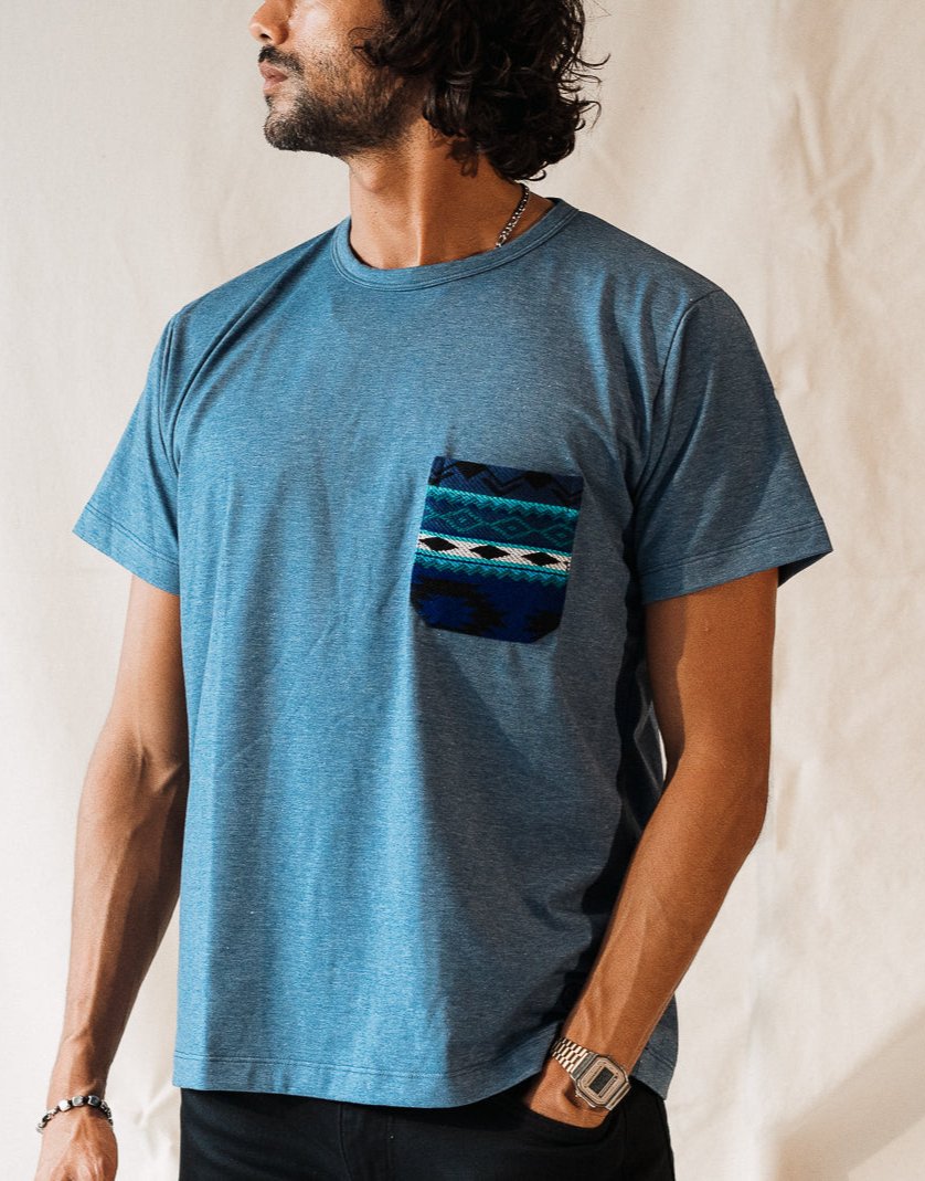 Otavalo Pocket Tee In Cielo