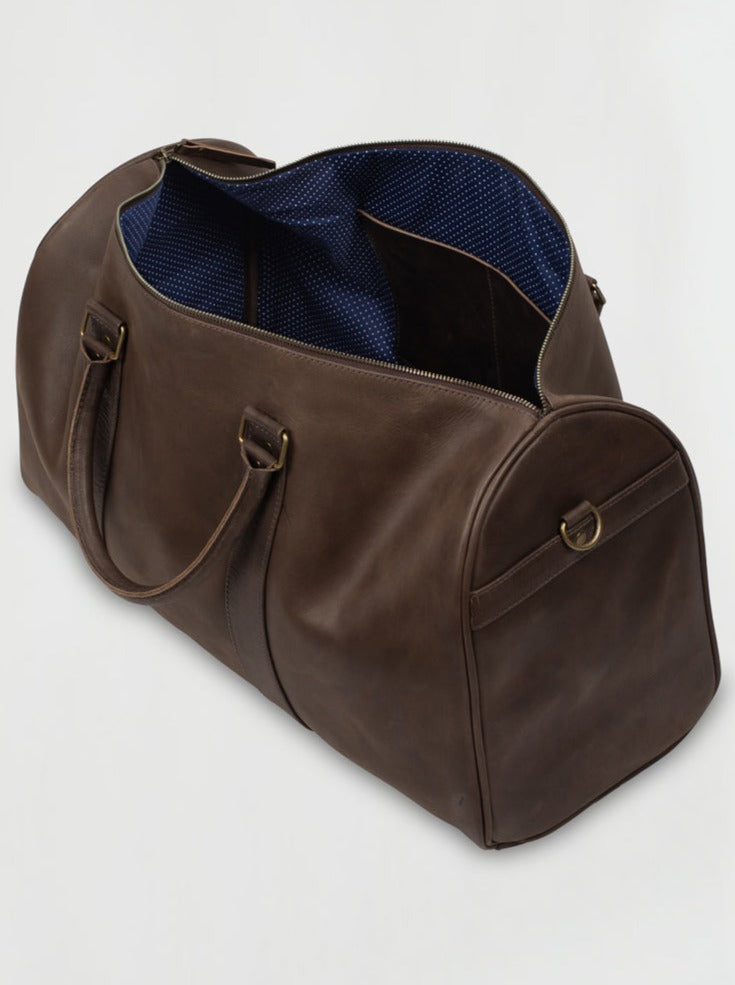 Dark brown store leather bag